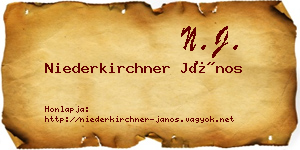 Niederkirchner János névjegykártya
